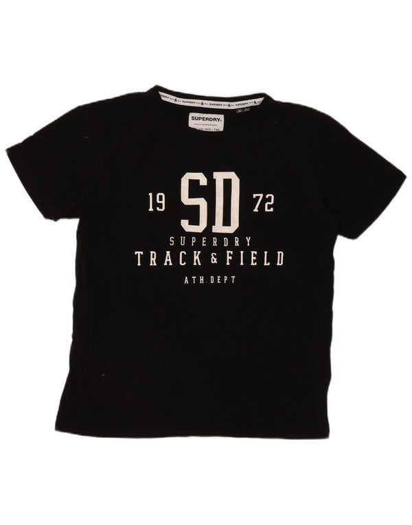 Camiseta feminina Superdry com estampa gráfica UK 12 algodão preto médio