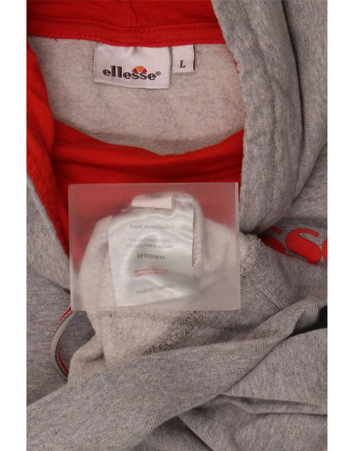 Suéter gráfico feminino Ellesse Reino Unido 16 grande algodão cinza