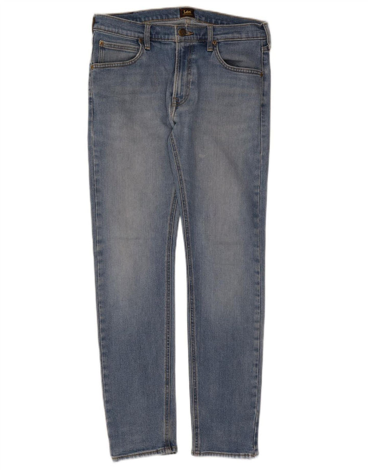 LEE Womens Luke Slim Jeans W32 L32 Azul Algodão
