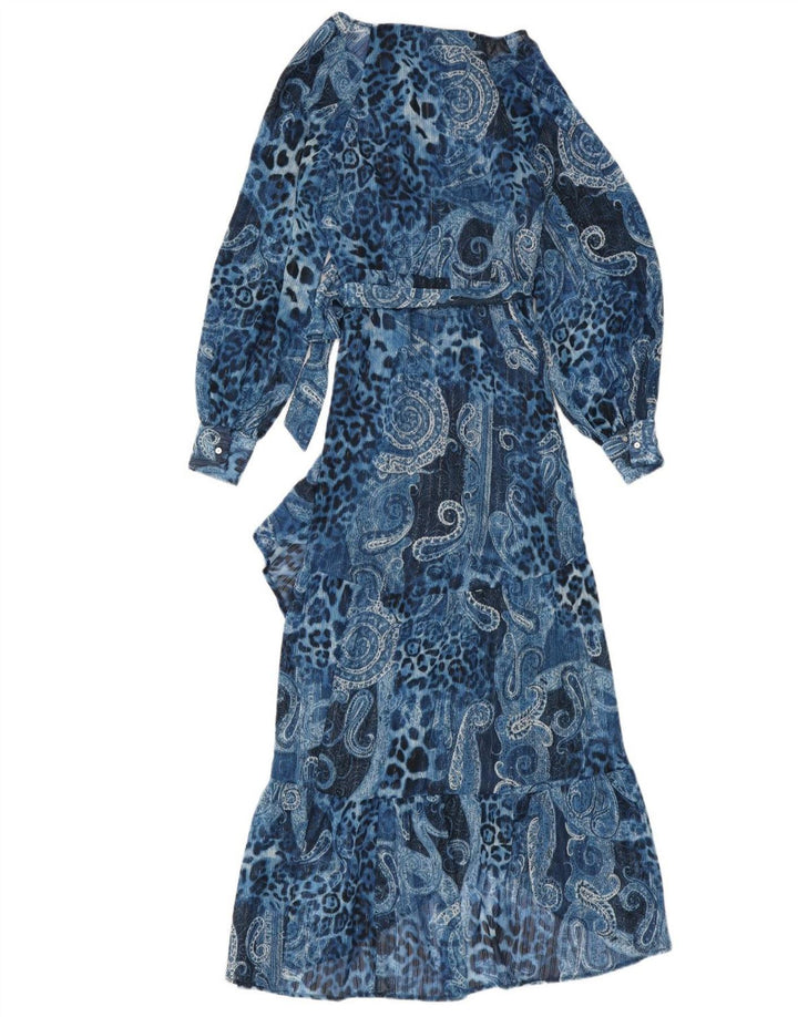 Vestido feminino assimétrico GUESS UK 10 pequeno azul paisley poliéster