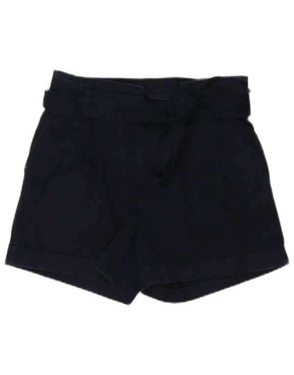 Shorts Chino feminino Oasis UK 8 pequeno W28 algodão azul marinho