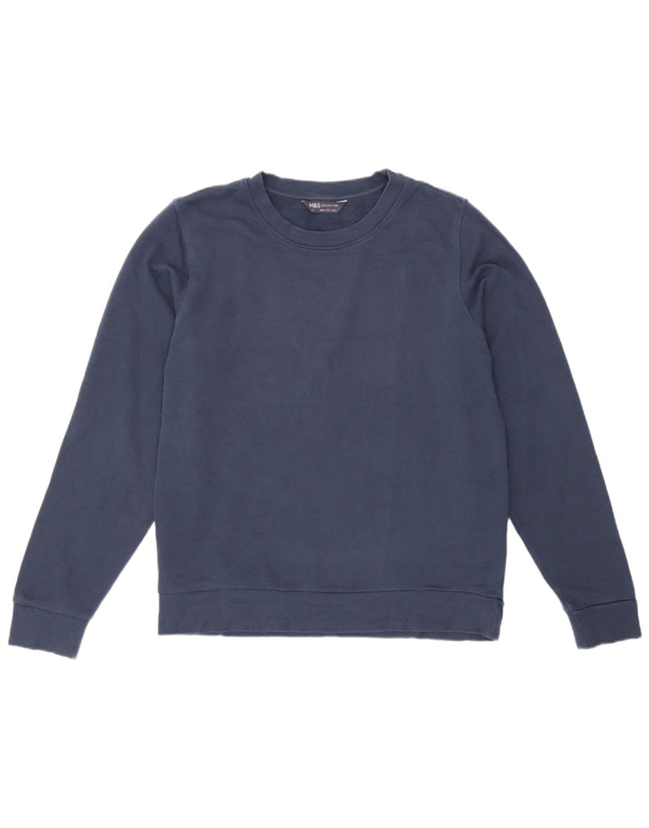 Suéter feminino Marks & Spencer Reino Unido 12 médio azul marinho algodão