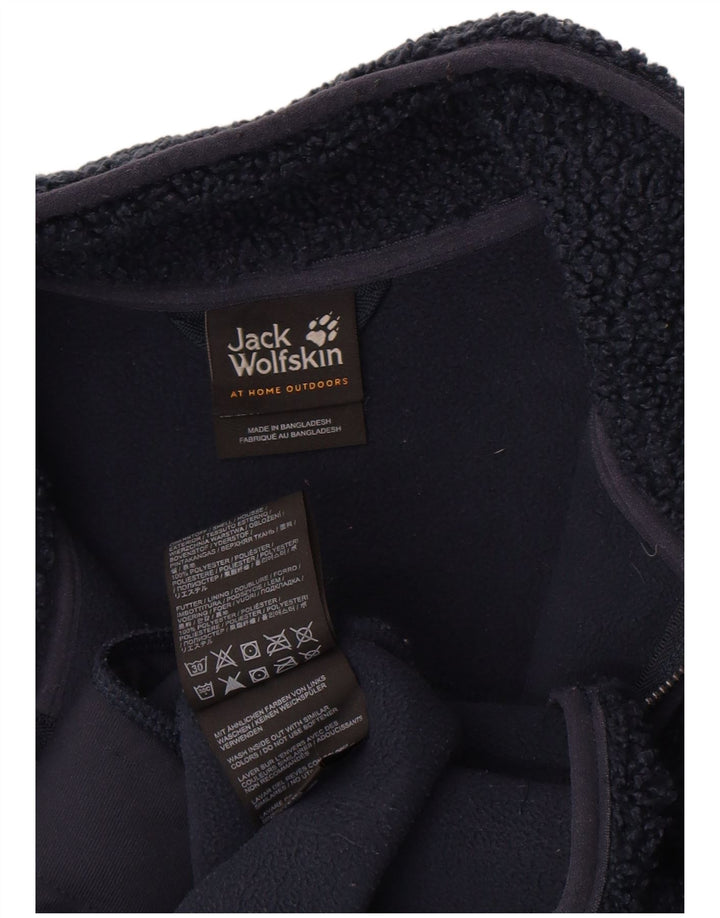 Jaqueta feminina Longline de lã Jack Wolfskin Reino Unido 8/10 pequena azul marinho