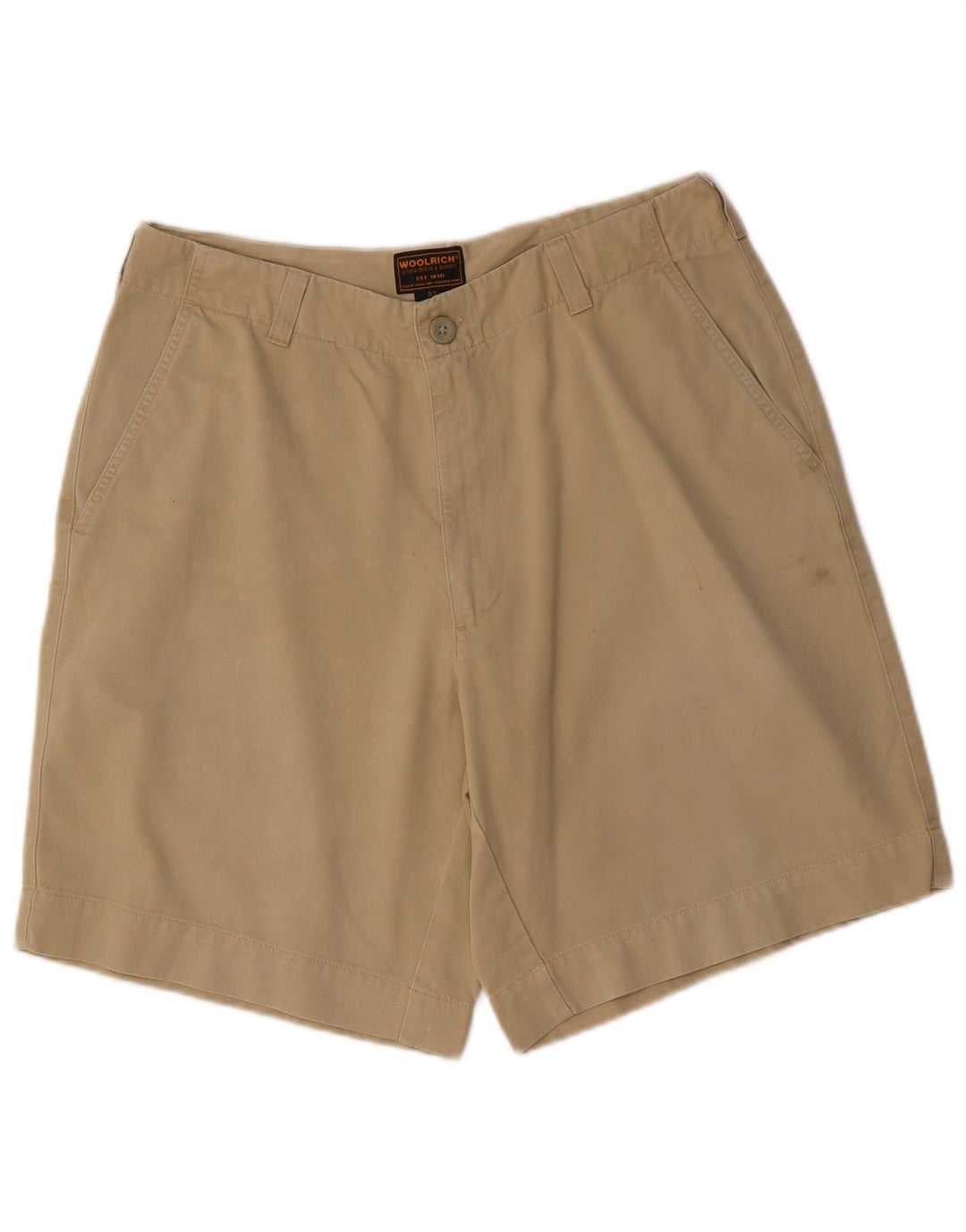 WOOLRICH Masculino Chino Shorts W33 Algodão Bege Médio