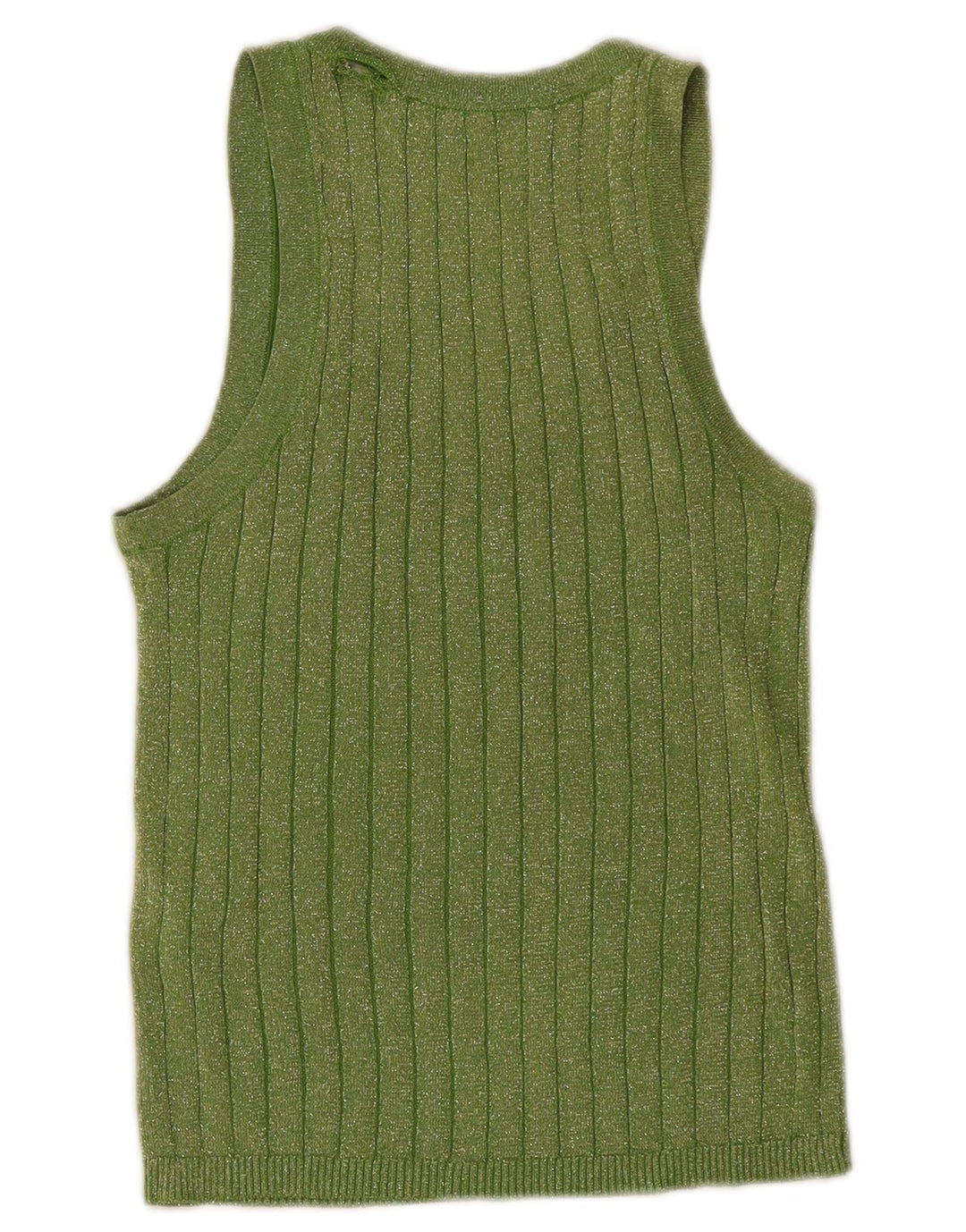 Colete feminino Zara UK 10 pequeno viscose manchada verde
