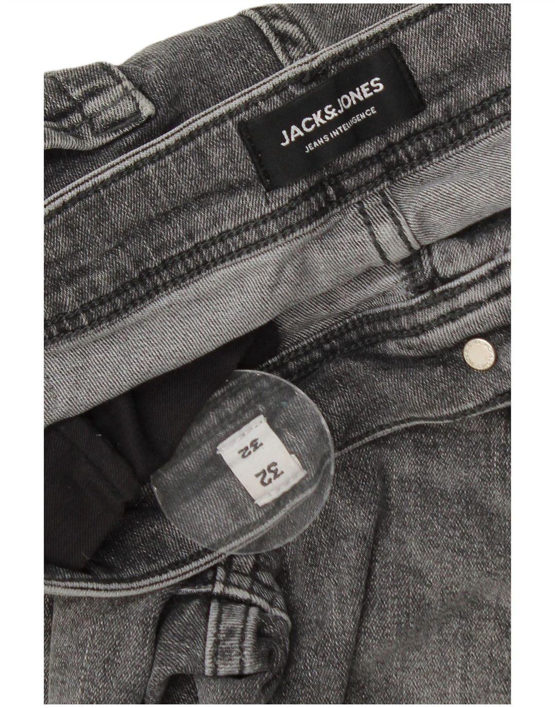 Jack & Jones Masculino GLENN Slim Jeans W32 L32 Cinza Algodão