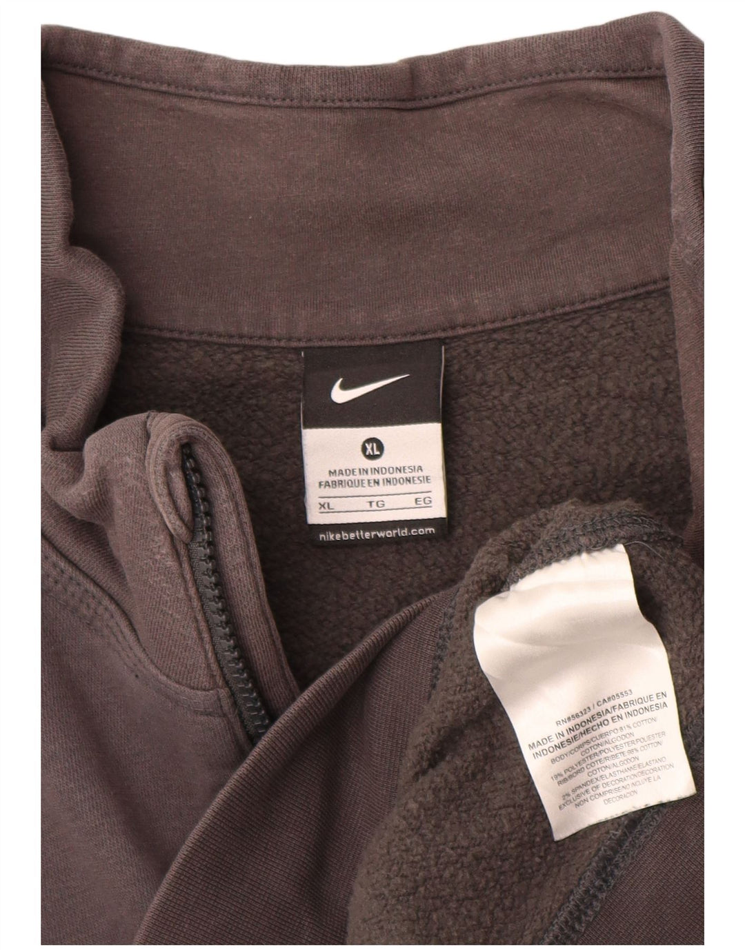 Moletom Nike Masculino com Zíper e Pescoço Jumper XL Cinza Algodão