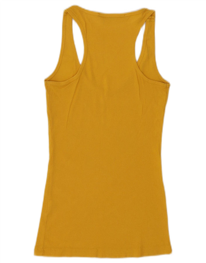 Guess Womens Graphic Vest Top UK 8 Pequeno Amarelo