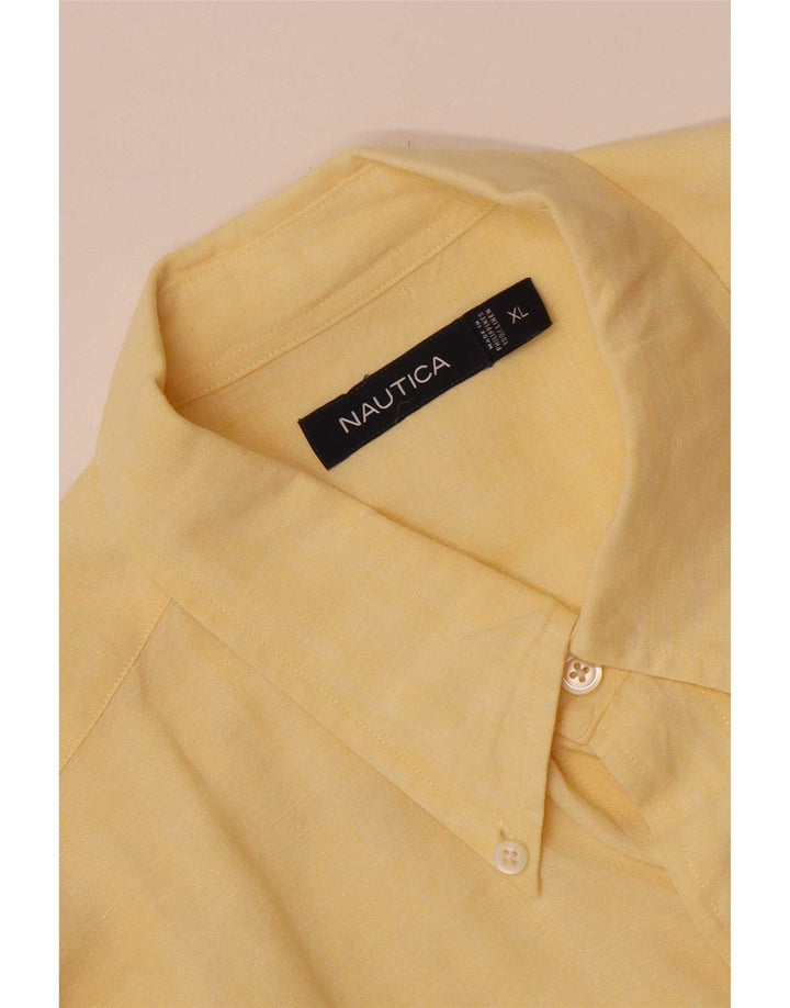 Camisa masculina Nautica XL linho amarelo