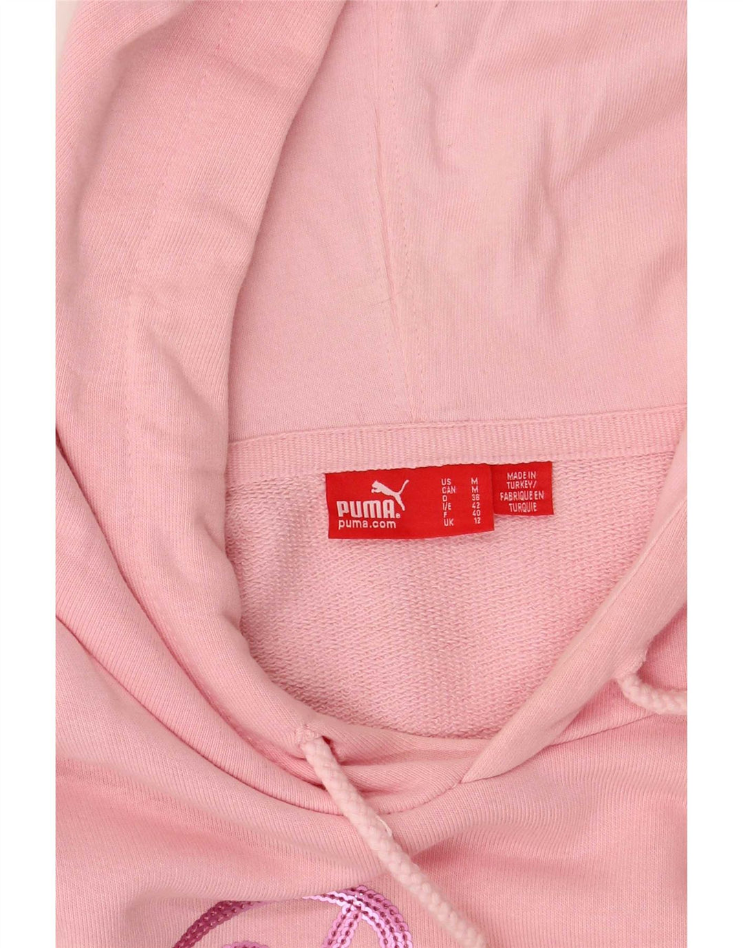 Puma feminino gráfico moletom com capuz UK 12 médio rosa