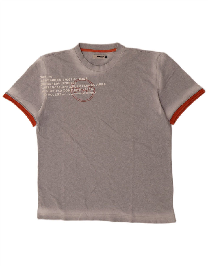 Camiseta gráfica masculina Gas Top XL cinza colorblock