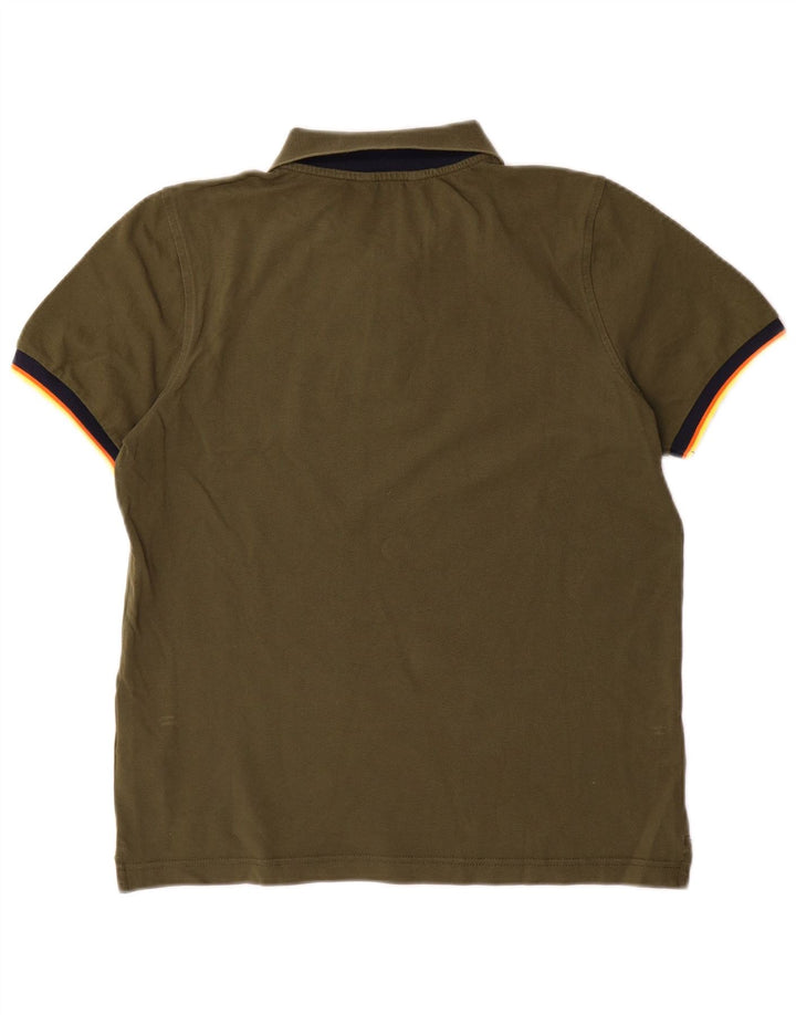 Camisa polo masculina K-Way de algodão cáqui médio