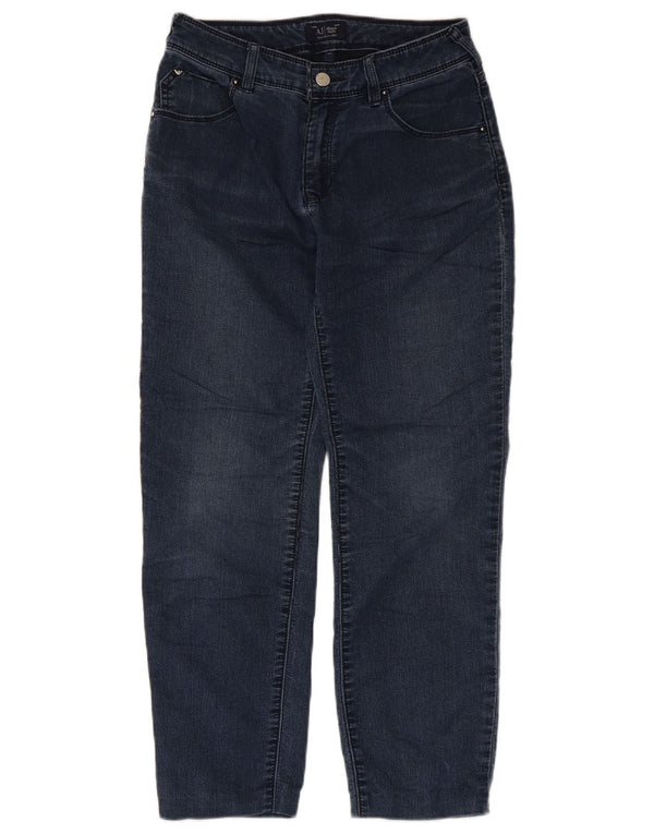 Armani Womens Crop Slim Jeans W27 L24 Azul Marinho Algodão