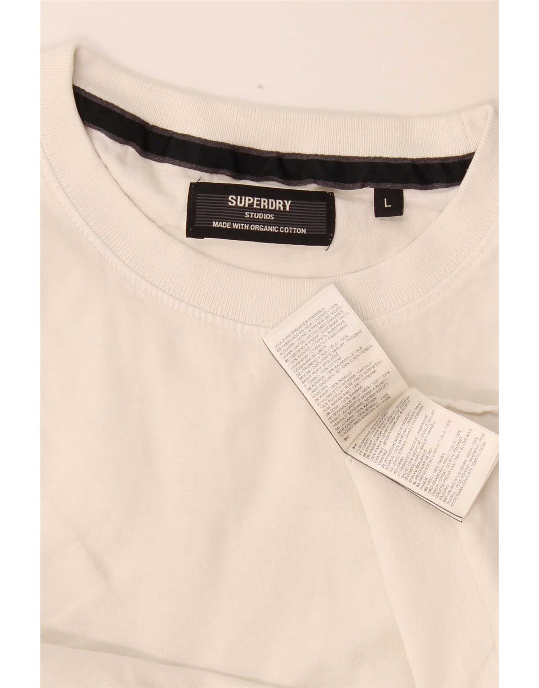 Camiseta masculina Superdry Top grande algodão branco