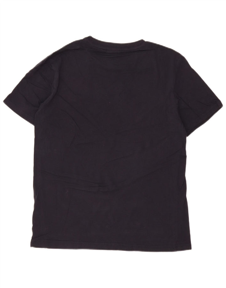 Camiseta gráfica masculina CHAMPION Top médio algodão azul marinho