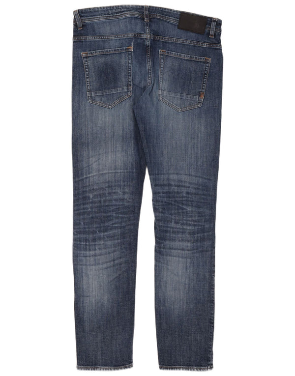 Hugo Boss Masculino Taber Tapered Jeans W34 L32 Azul Algodão