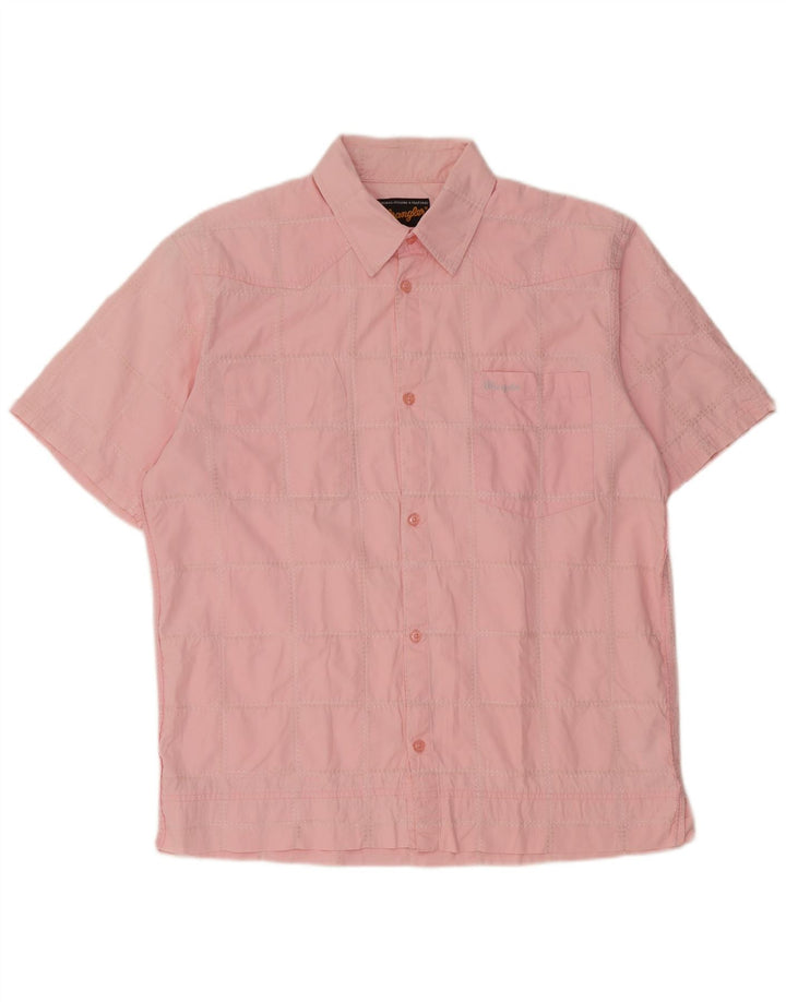Camisa masculina de manga curta WRANGLER XL rosa patchwork algodão