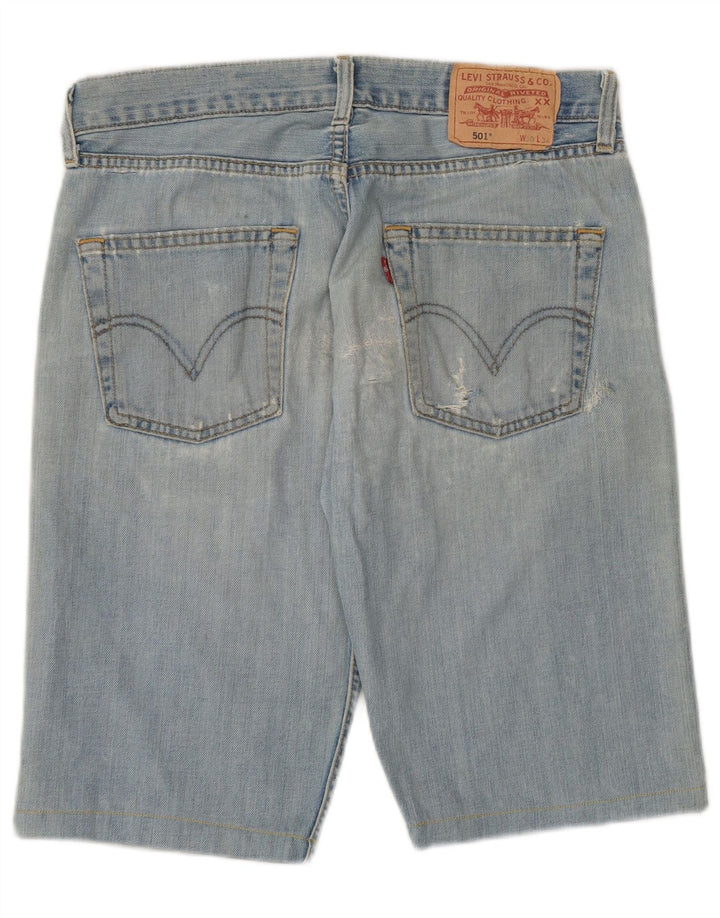 LEVI'S Masculino 501 Shorts Jeans W30 Algodão Azul Médio