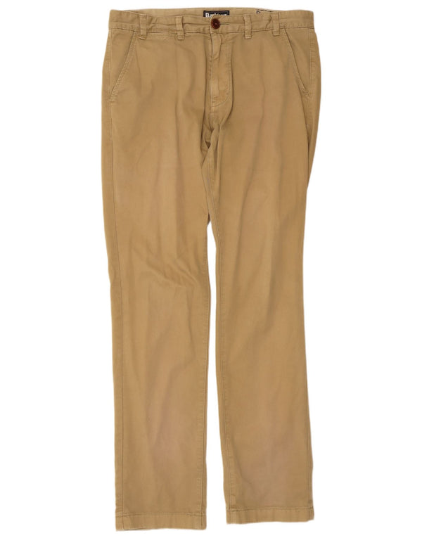 Barbour Mens Straight Chino Trousers W34 L34 Beige