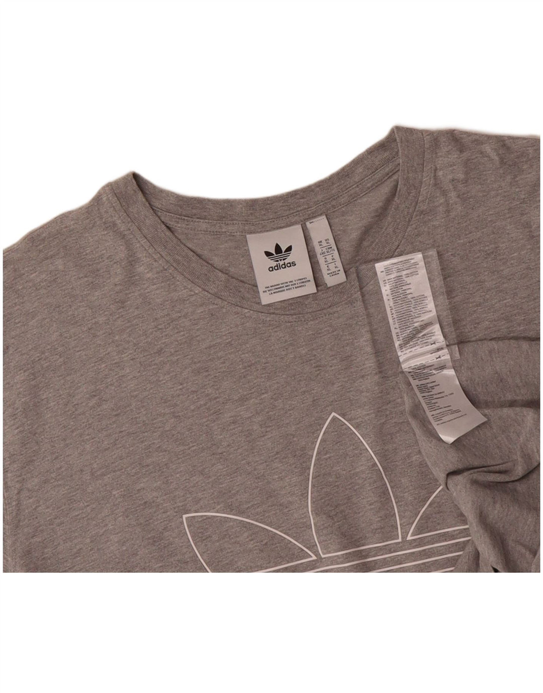 ADIDAS Mens Graphic T-Shirt Top XL Algodão Cinzento