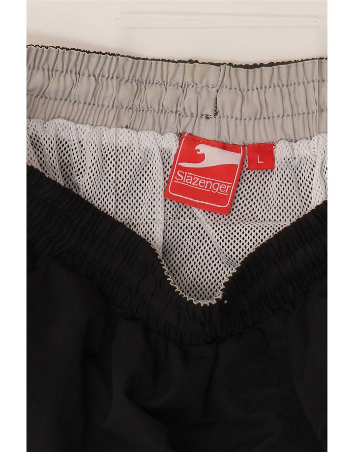 Shorts de natação masculino Slazenger grande bloco colorido preto