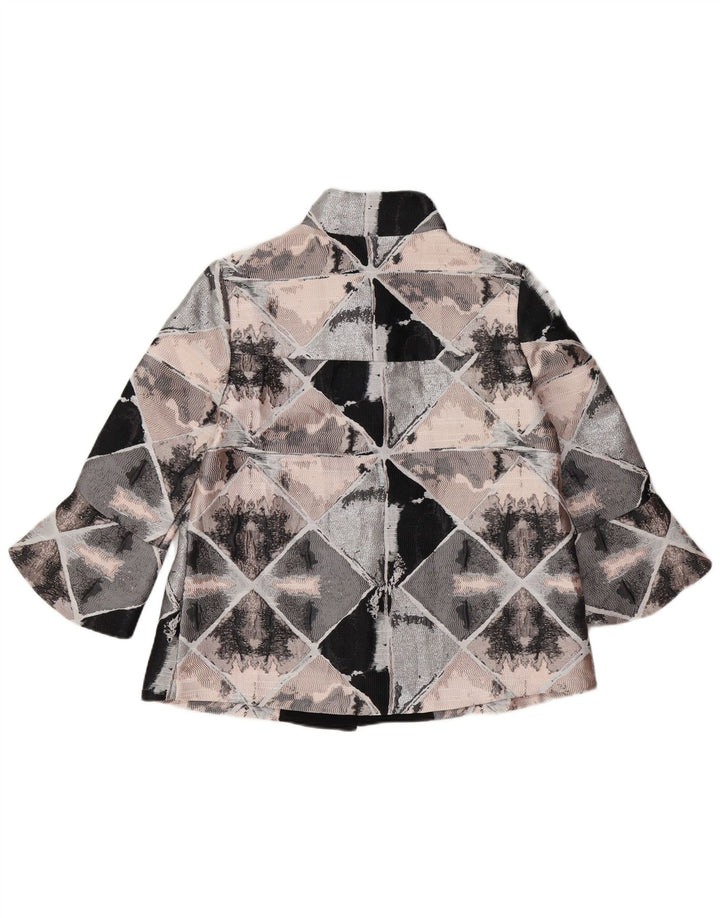 Jaqueta blazer feminina manga 3/4 FRANK LYMAN Reino Unido 10 pequena multicolorida