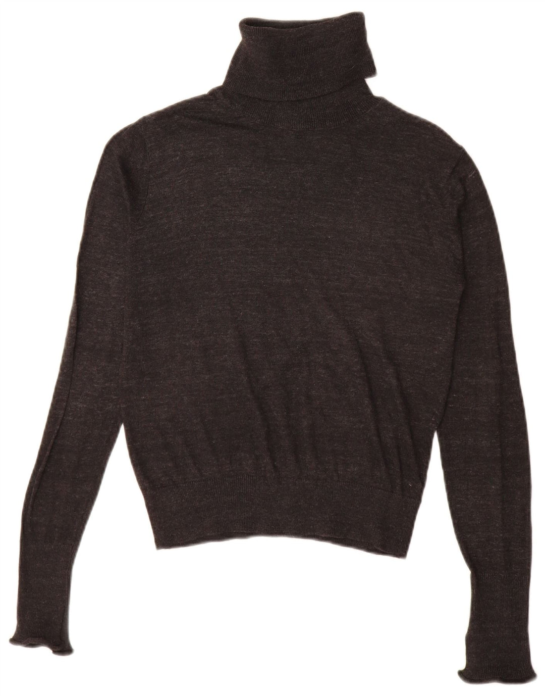 Zara Suéter feminino com gola redonda e gola redonda, Reino Unido 10, pequeno, cinza