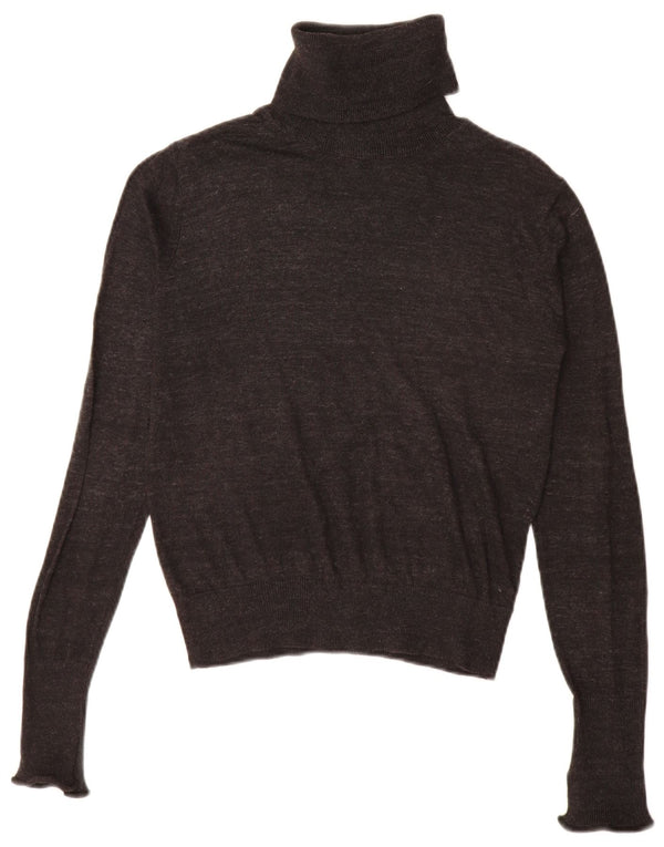 Zara Suéter feminino com gola redonda e gola redonda, Reino Unido 10, pequeno, cinza