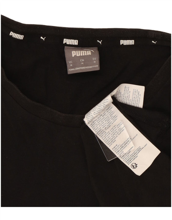 Puma Camiseta Masculina Top Médio Algodão Preto