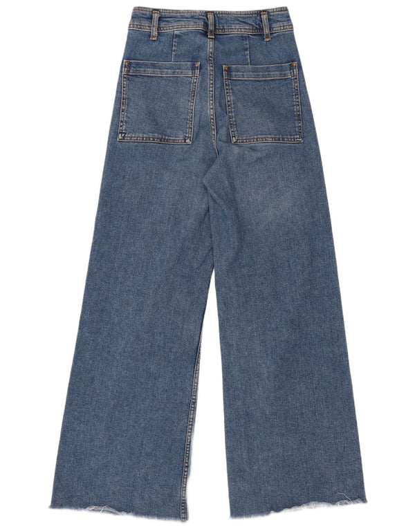 Calça jeans feminina Zara The Marine cintura alta reta EU 36 XS W26 L29 azul
