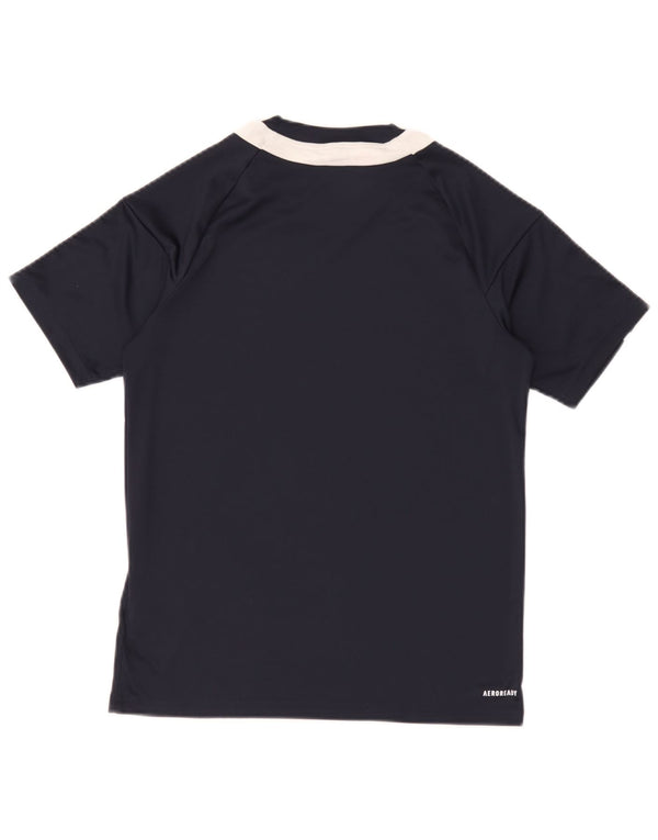 Camiseta Adidas Menino Aeroready Top 13-14 Anos Azul Marinho Colorblock