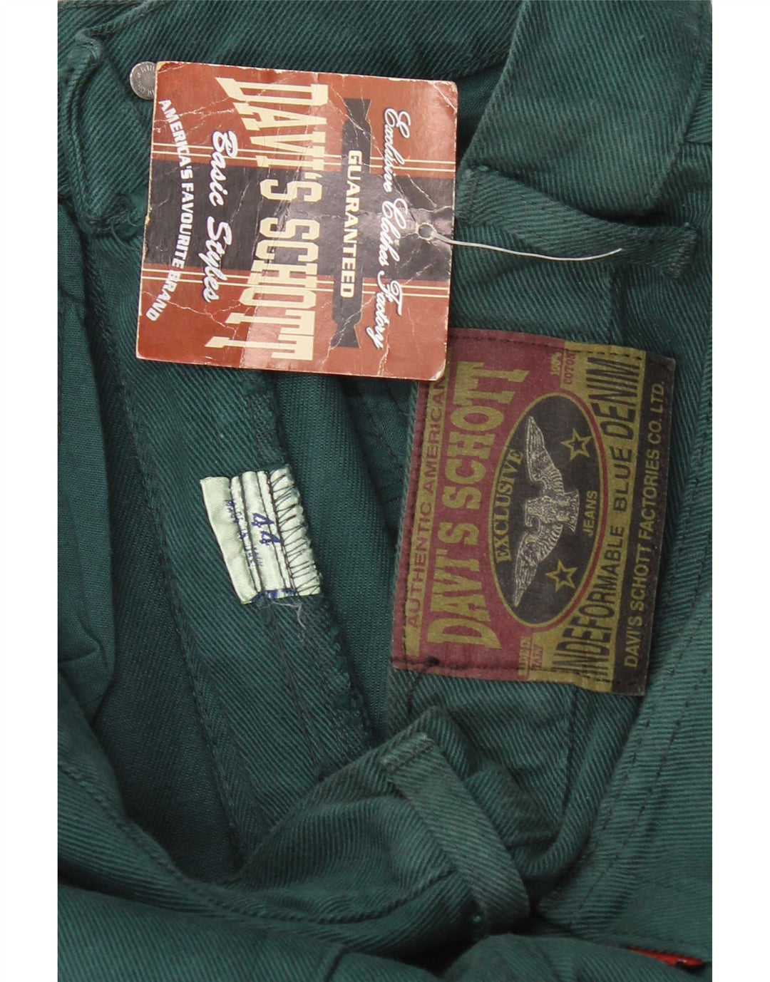 Jeans vintage feminino cintura alta IT 44 médio W28 L31 verde