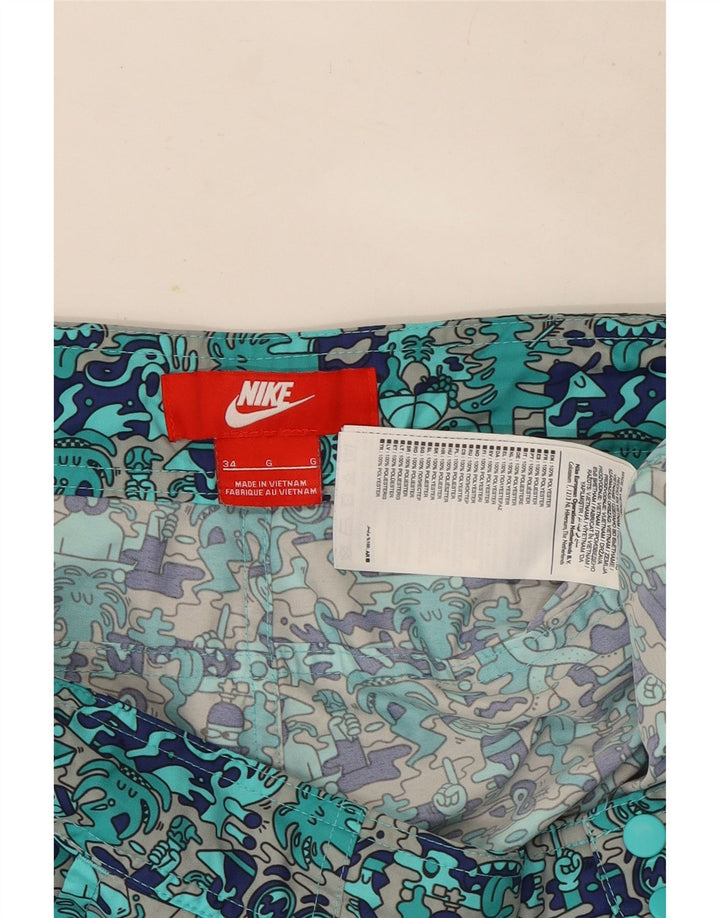 Nike Mens Graphic Cargo Shorts W34 Grande Turquesa Colourblock Poliéster