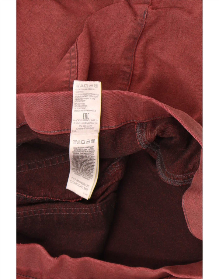 Calça jeans feminina Marks & Spencer UK 12 médio W30 L30 algodão vermelho
