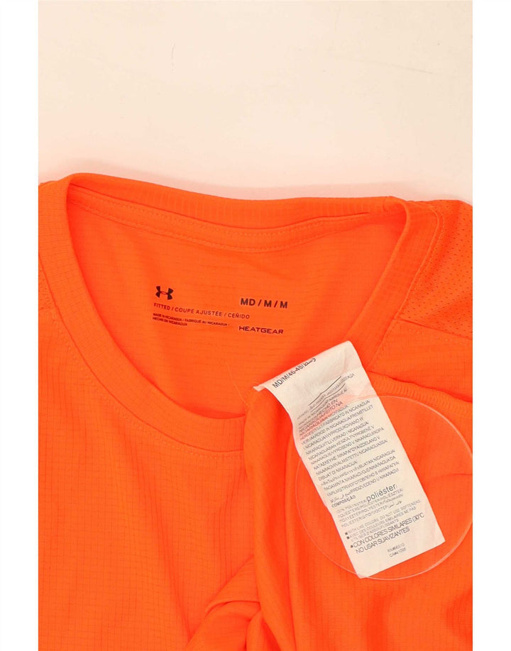 Camiseta masculina Under Armour Heat Gear superior poliéster laranja médio