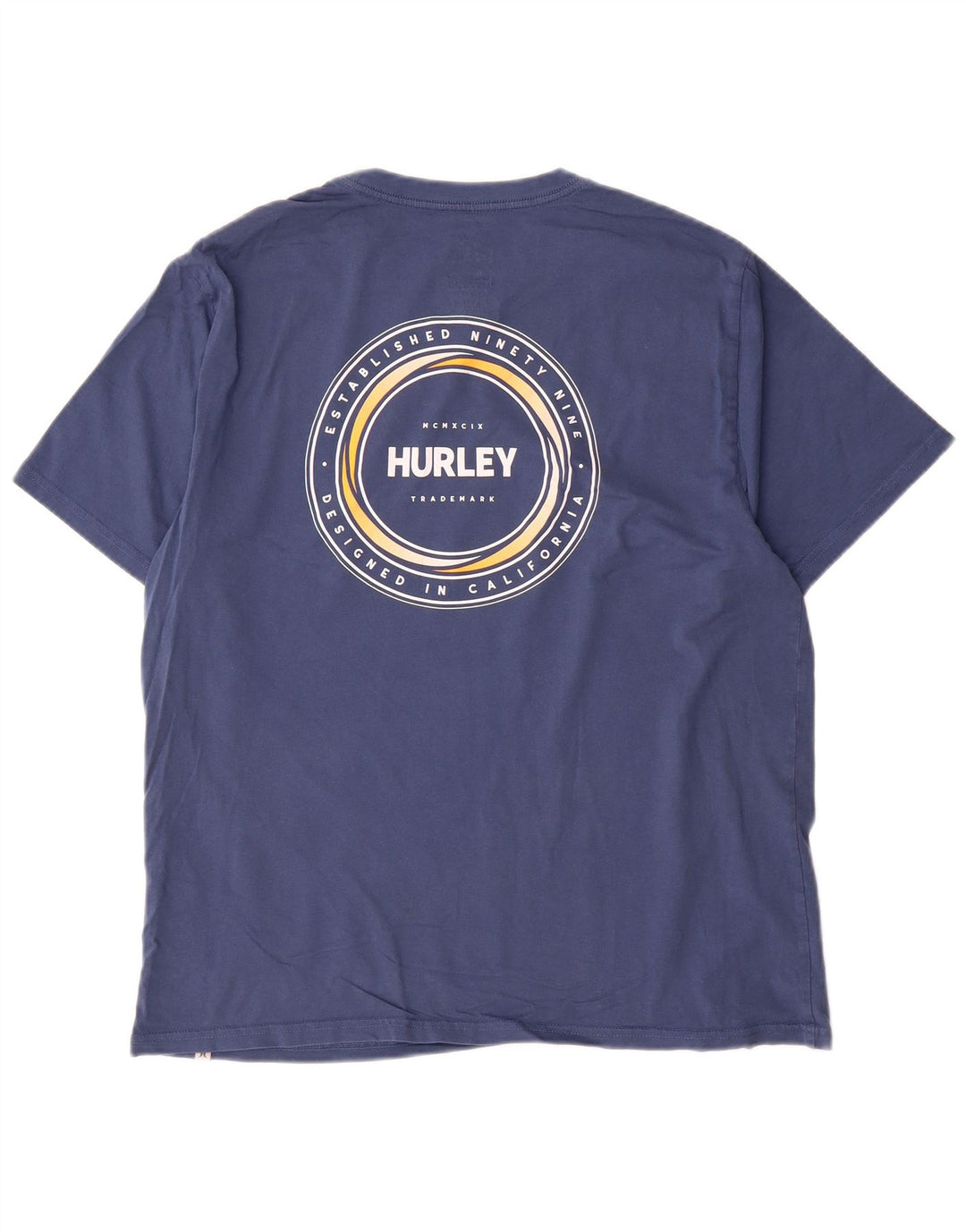 Hurley Camiseta masculina gráfica top grande algodão azul