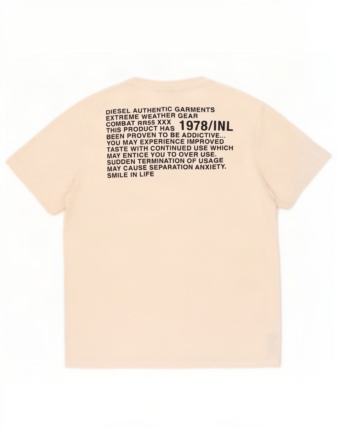 Diesel Camiseta masculina gráfica Top médio algodão branco