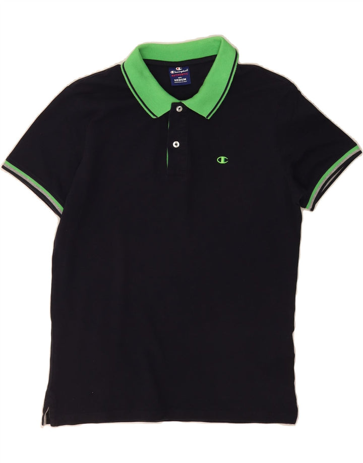 CHAMPION Mens Polo Shirt Medium Navy Blue Cotton Vintage Champion and Second-Hand Champion from Messina Hembry 