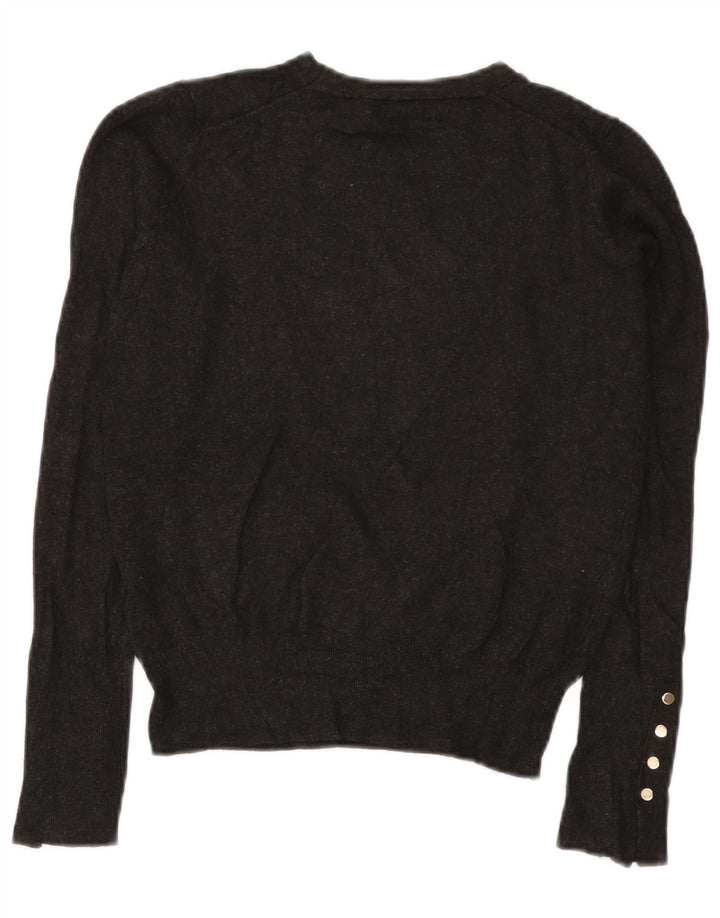 Zara Suéter feminino com gola canoa e gola redonda, Reino Unido 10, pequeno, cinza