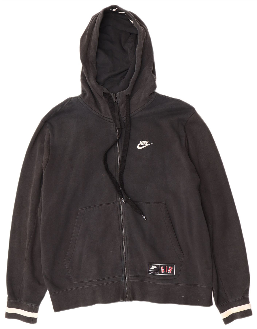 Suéter masculino Nike Air Graphic Zip com capuz grande preto