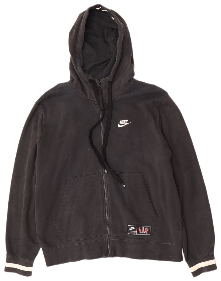 Suéter masculino Nike Air Graphic Zip com capuz grande preto