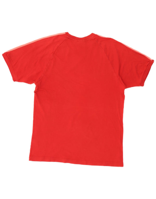 Adidas Mens Camiseta Top Médio Algodão Vermelho