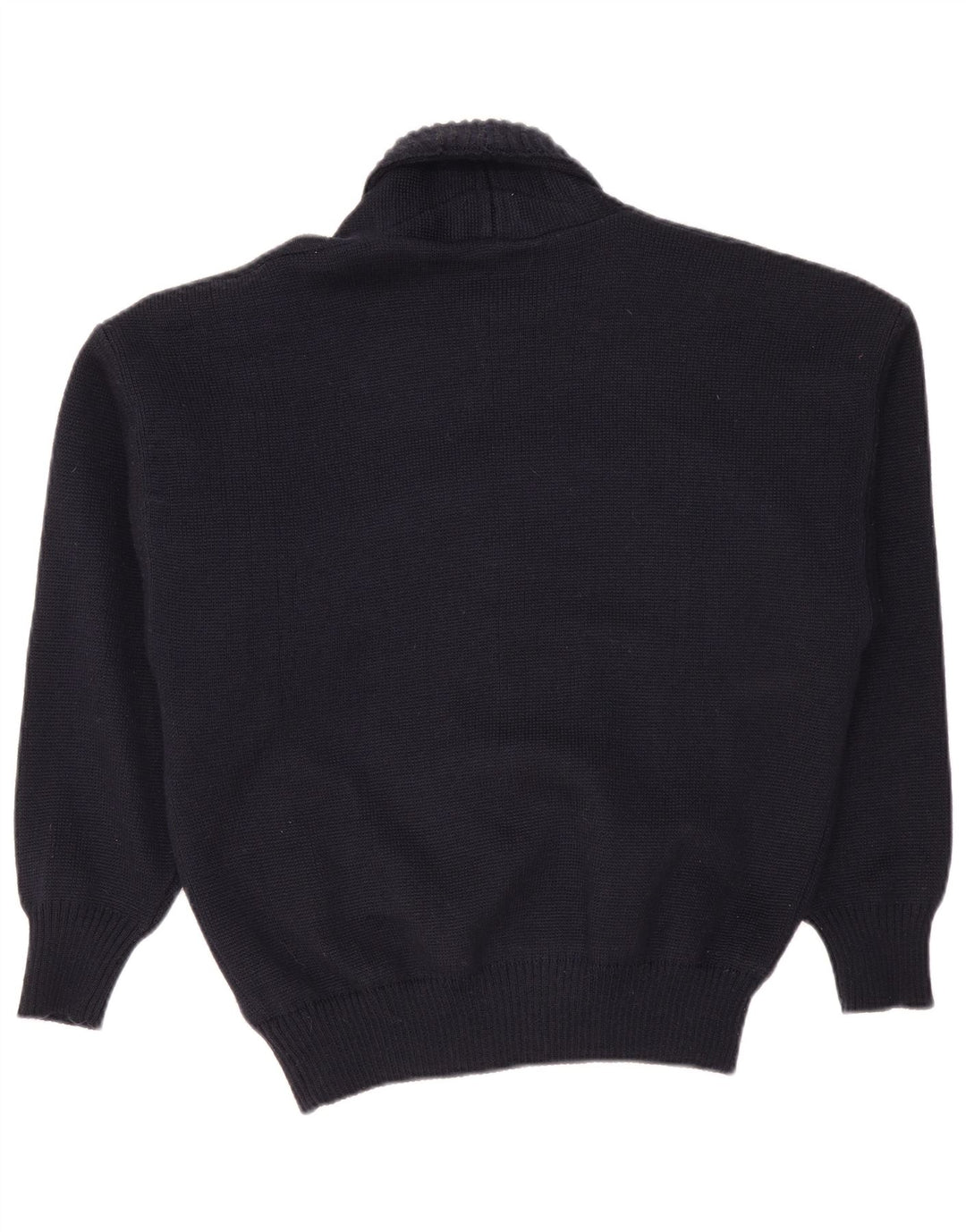 Suéter cardigã masculino VINTAGE IT 50 lã azul marinho médio