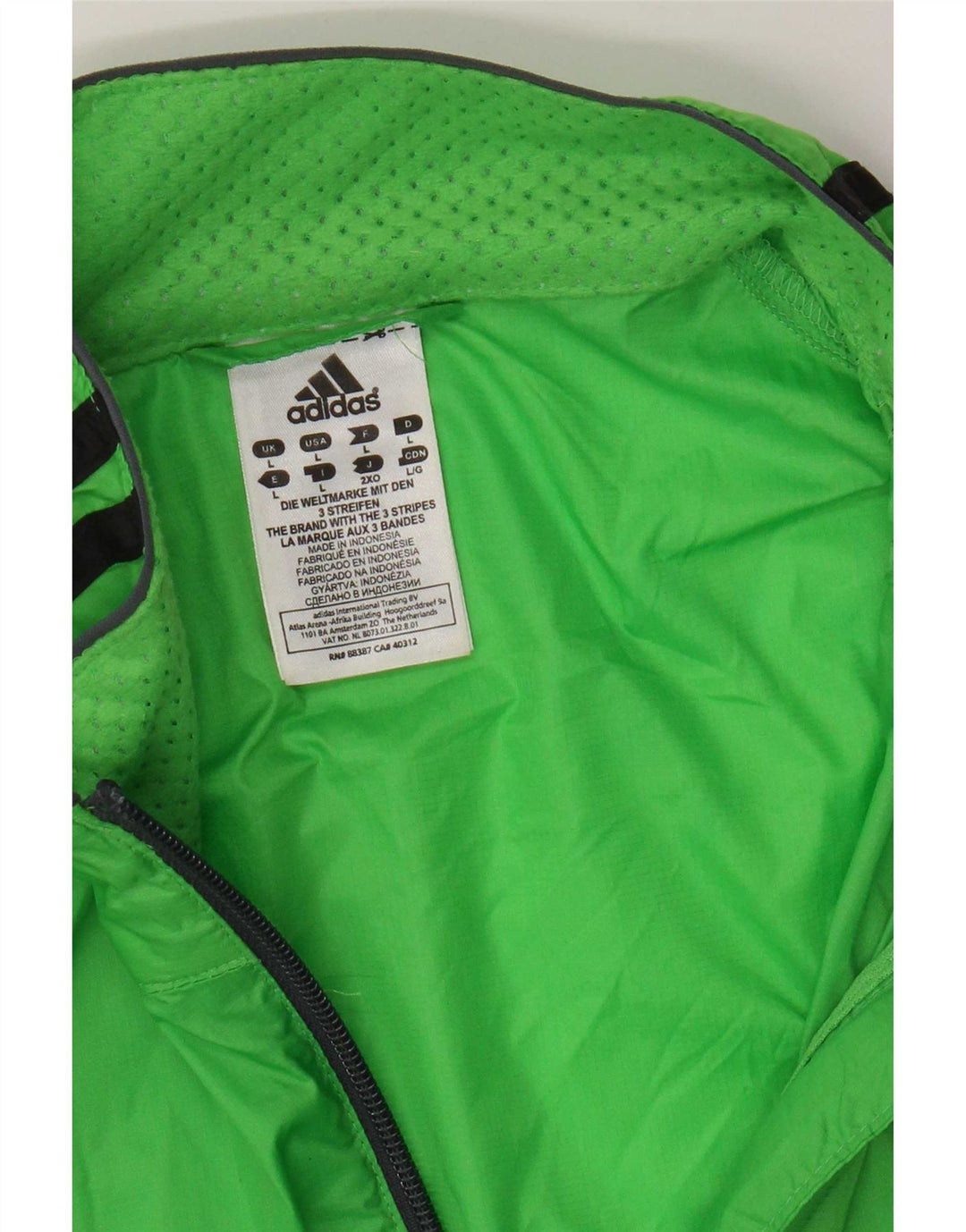 Jaqueta de chuva masculina Adidas UK 40 grande nylon verde