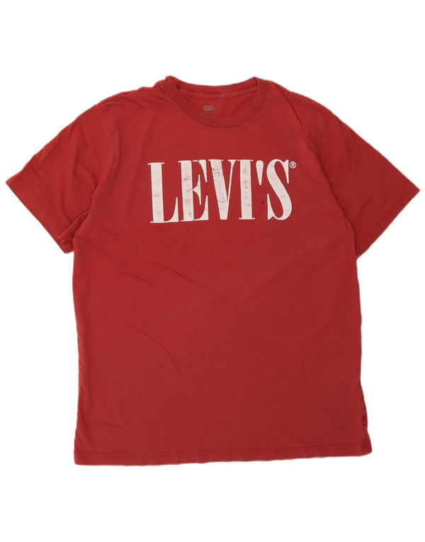 Camiseta masculina Levi's Relaxed Fit Graphic Top Médio Algodão Borgonha