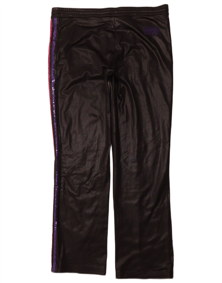 Calças de treino femininas ADIDAS UK 18 XL preto poliéster