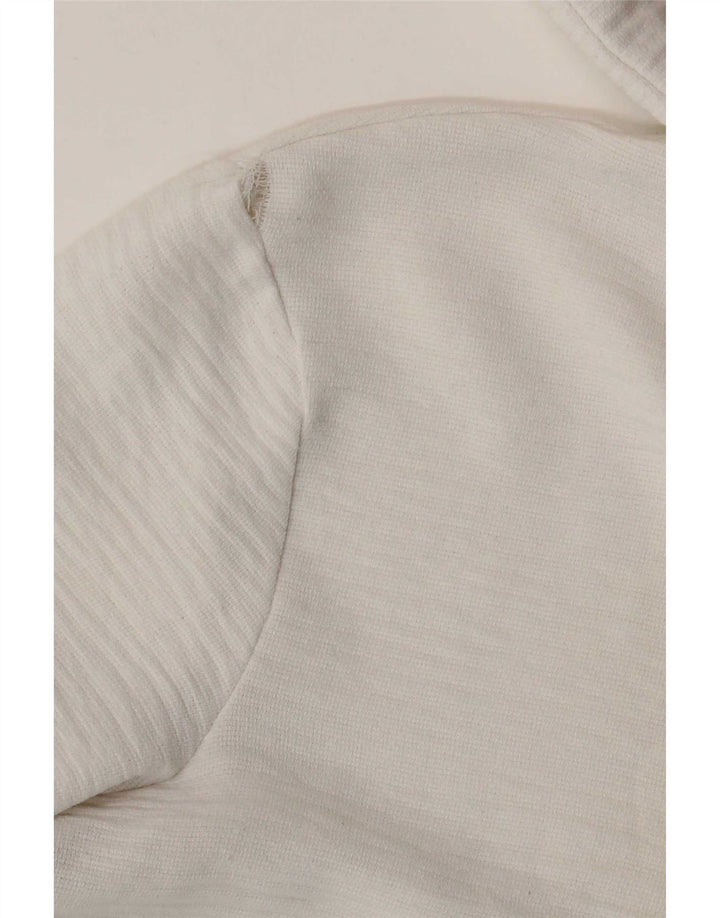 Top feminino Zara manga comprida UK 10 pequeno branco