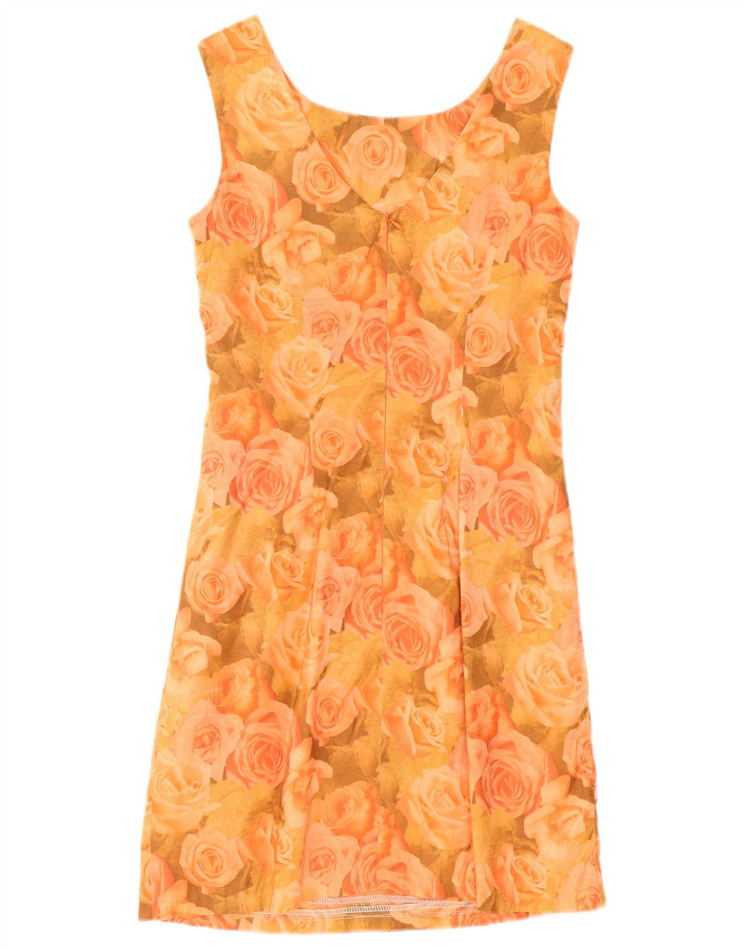Vestido feminino sem mangas com bainha da Fox EU 36 pequeno floral laranja