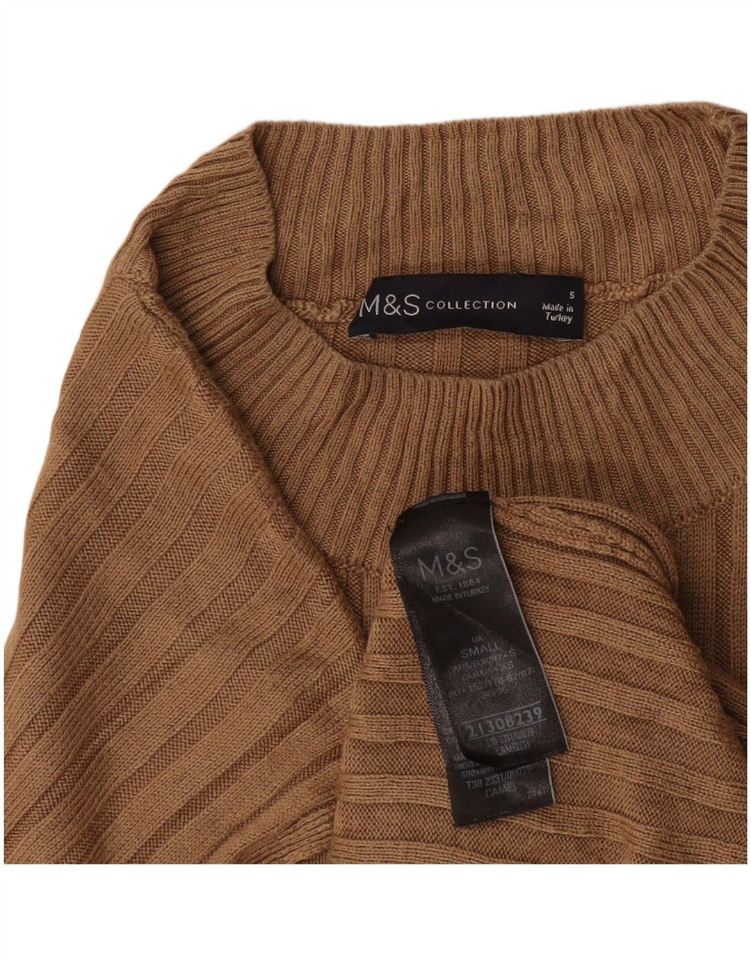 Regata feminina Marks & Spencer com colete superdimensionado Reino Unido 10 pequena viscose marrom