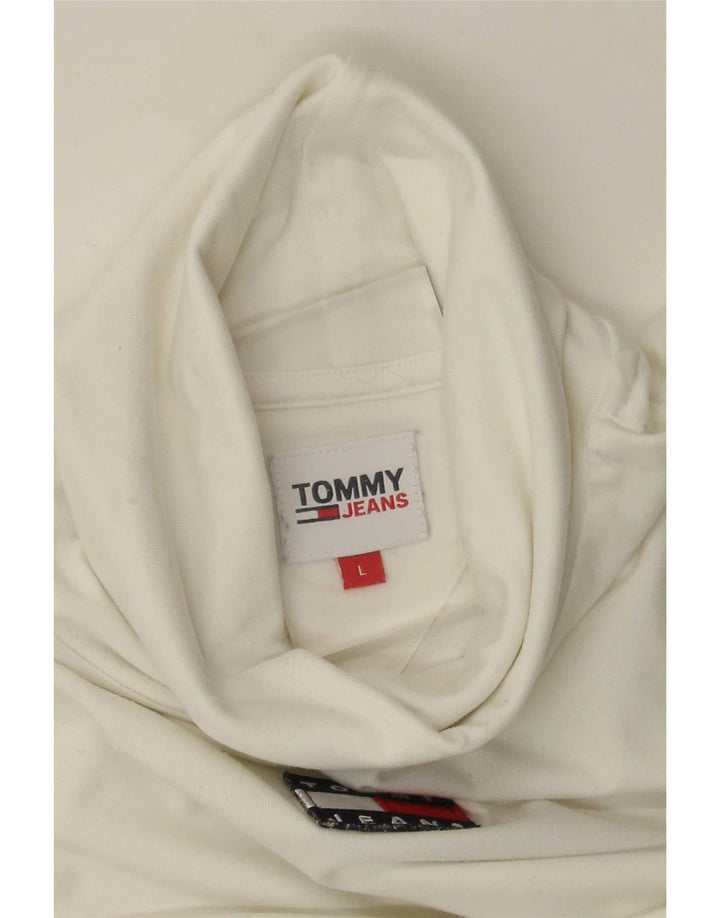 Top gráfico feminino Tommy Hilfiger manga comprida UK 14 grande branco